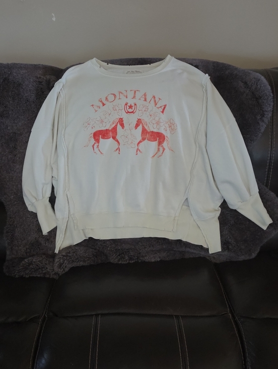 We The Free Tops - We The Free Cream Pullover with Horses